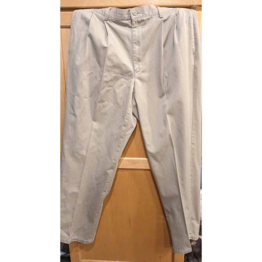 Eddie Bauer Pants Mens 36 FITS 34X32 Chinos‎ Straight Leg Beige Pleated